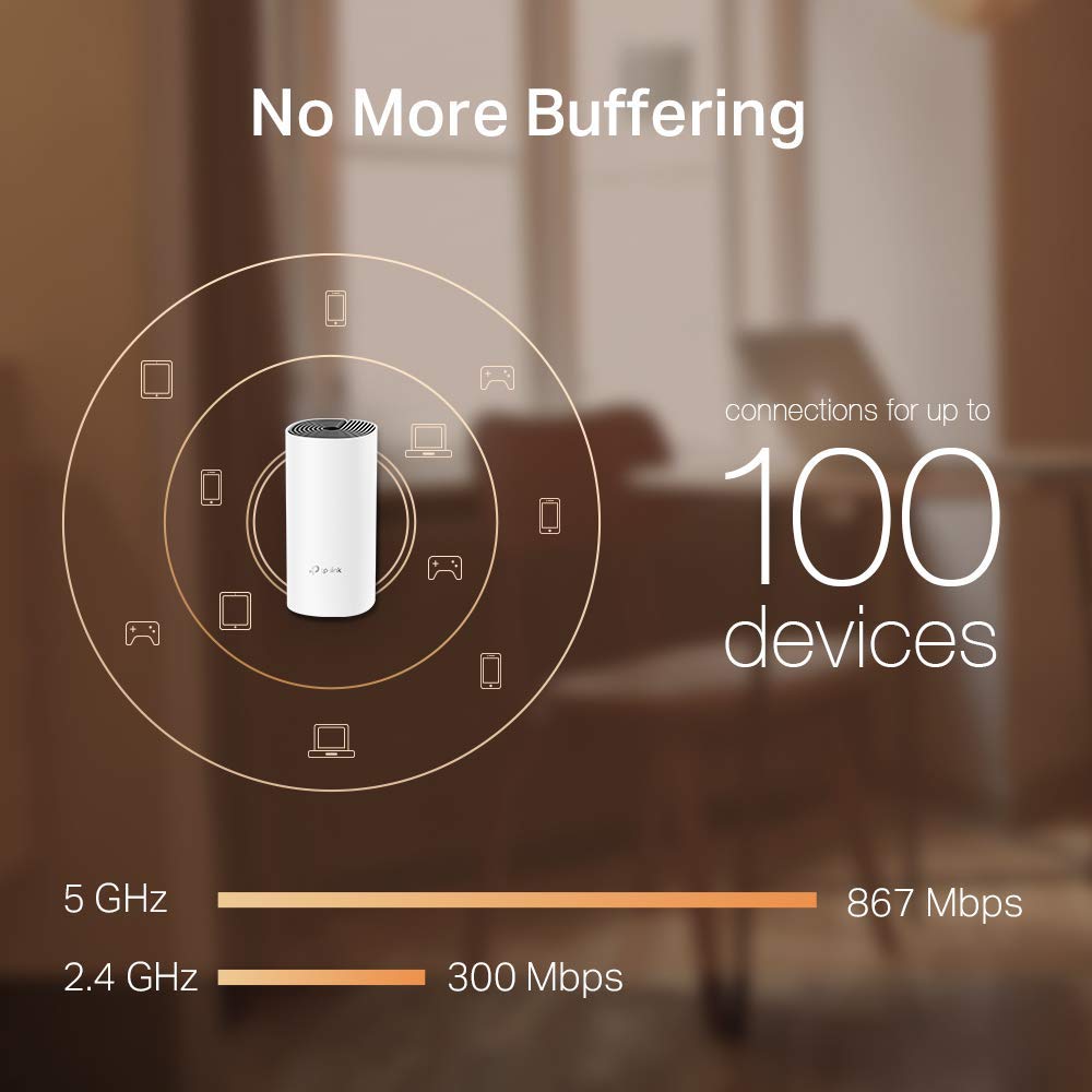 TP-Link Deco M4 Router WiFi AC1200Mbps WiFi Router WiFi Extender Booster, Add on Single Unit for All Deco Mesh WiFi System, Gigabit Ethernet Ports, Easy Setup, Internet Booster Routers, WiFi Booster