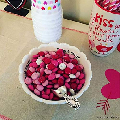 Mud Pie 4881012S Candy Dish "Sweet Stuff" with Scoop, White