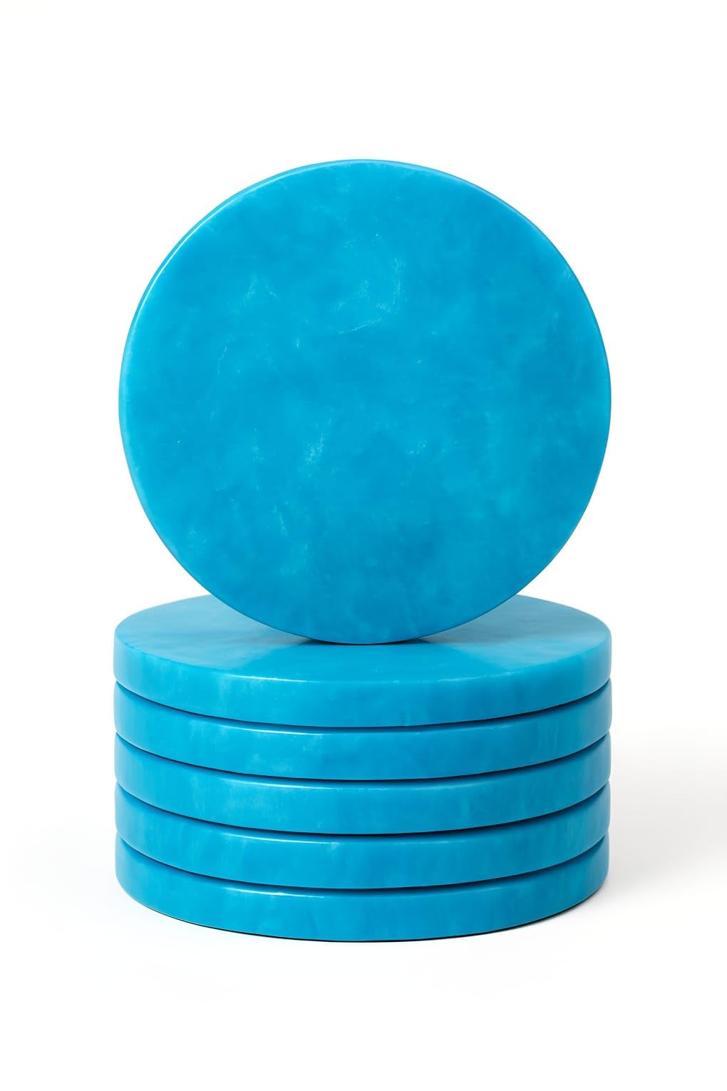 SS Antiquity&Marble Set of 4 –3.5 Egyptian Handmade Black Marble Coasters–Luxury Drink Coasters for Coffee Table,Home Bar,Kitchen&Office–Natural Stone Design with Soft Velvet Base. (Turquoise)