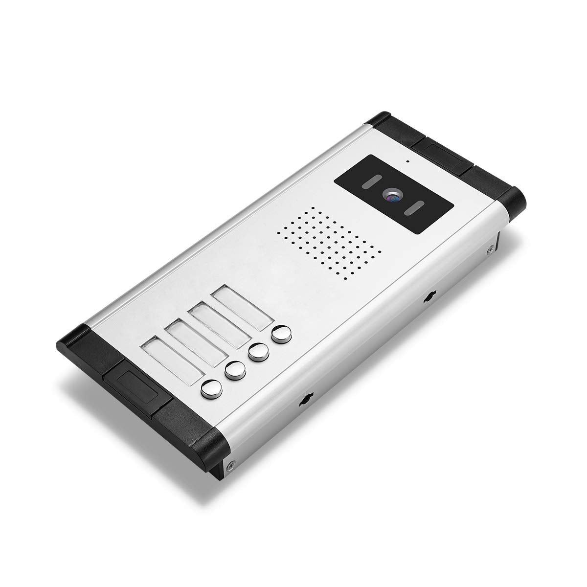 AMOCAM Apartment Video Intercom System, 4 Household Video Doorbell Kits, Wired 7 Inches Monitor, IR Outdoor Camera Support Monitoring, ID Unlock, 2 Way Intercom, 1- Camera and 4-Screen