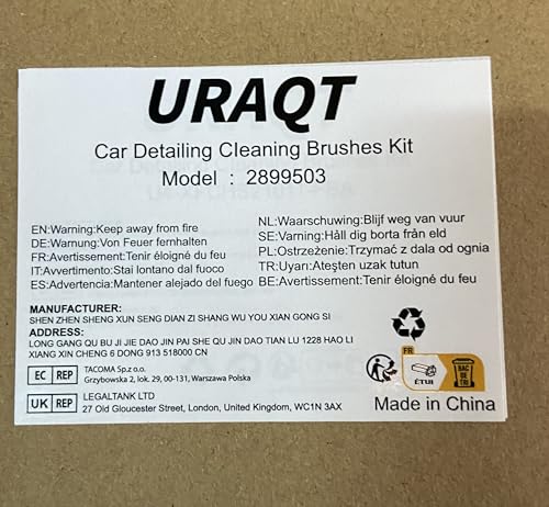 URAQT Car Detailing Cleaning Brushes Kit, 15 Pcs Car Interior Washing Tool Set, Automotive Detail Brushes for Car Exterior, Interior, Air Vents, Dashboard, Emblems, Engine, Wheel