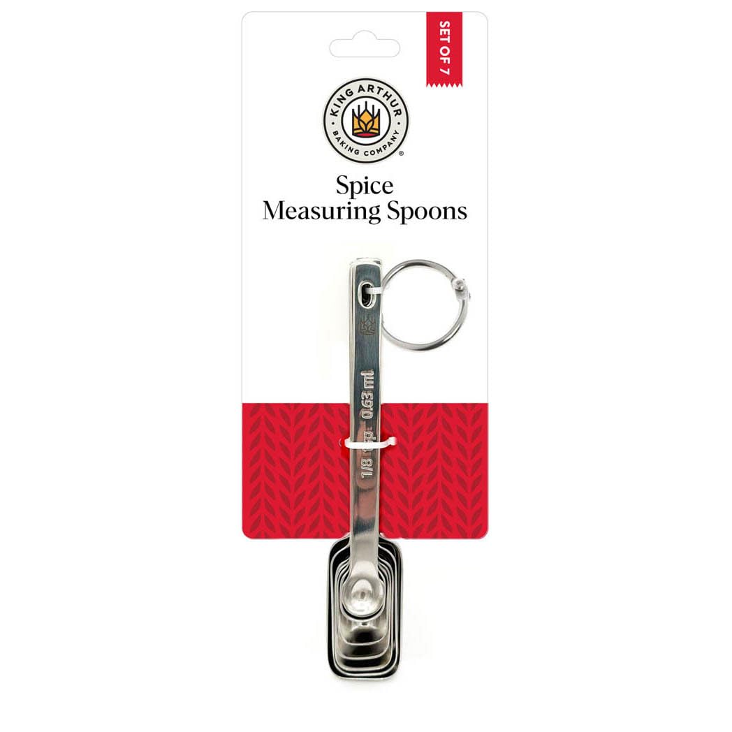 King Arthur Baking Company Spice Measuring Spoons, 18/8 Stainless Steel, 7-Piece Set, Precision Measures, For Baking And Cooking