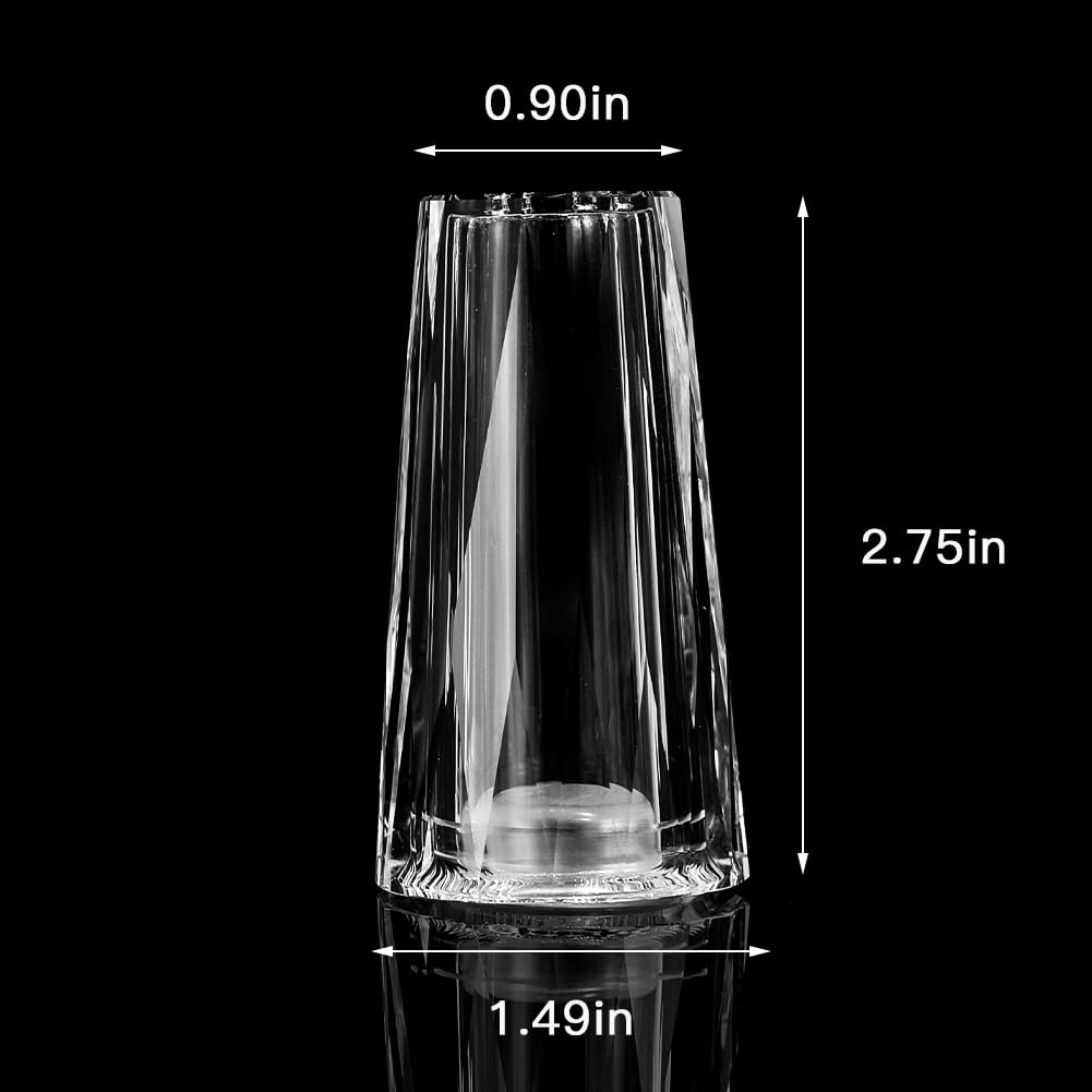 Maxistal Salt and Pepper Shaker Set Spice Dispenser Refillable Design Cut Crystal Seasoning Shaker Kitchen Decor for Cooking Table,RV,Dinner Party,Camping BBQ (T-03)