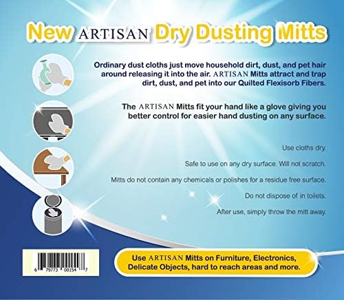 Artisan DUSTING MITT Replaces Microfiber Dusting Cloths, Dust Wipes, Feather
