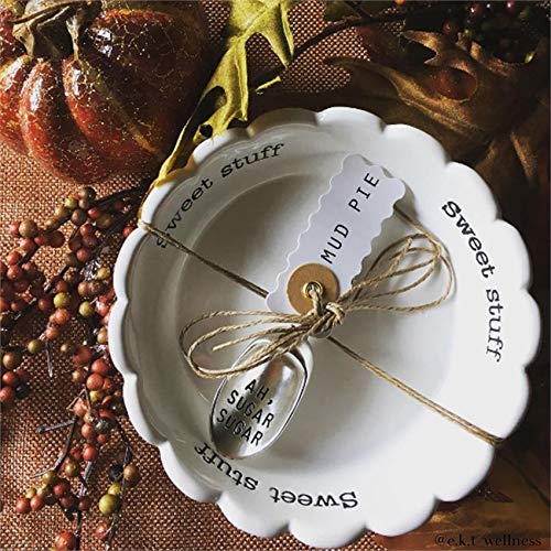 Mud Pie 4881012S Candy Dish "Sweet Stuff" with Scoop, White