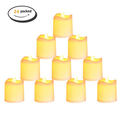 Litake LED Candles, Tea Lights 24 Flickering Flameless Candles Realistic Warm White Battery Powered Electric Fake Light for Weddings, Birthday, Festivals, Halloween, Home, Dinner, Party, Decoration