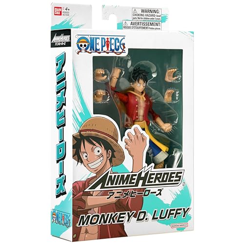 BANDAI Anime Heroes One Piece Figures Monkey D. Luffy Action Figure | 17cm Articulated Luffy Anime Figure With Swappable Hands One Piece Action Figures Pirate Toys Range