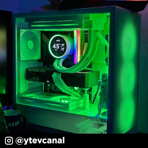 NZXT H5 Flow - Compact ATX Mid-Tower PC Gaming Case - High Airflow - 2 x 120mm Fans Included - 360mm Front & 240mm Top Radiator Support - Cable Management System - Tempered Glass - Black