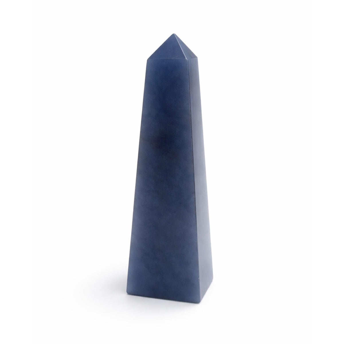 Angelite Crystal Obelisk Tower - Real Crystals for Reiki, Meditation & Throat Chakra Healing - Natural Blue Stone from Peru - Ideal for Calming - Gift for Birthday, Mother's Day (3 to 4 oz)