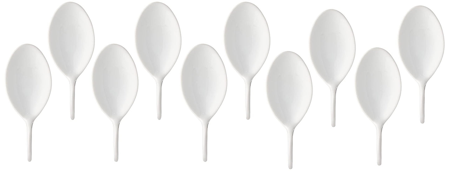 Restaurantware-4 Inch Porcelain Tasting Spoons, 10 Fish Shape Porcelain Spoons - Microwave-Safe, Oven-Safe, White Tasting Spoon, Chip-Resistant, For Tastings Or Individual Portions