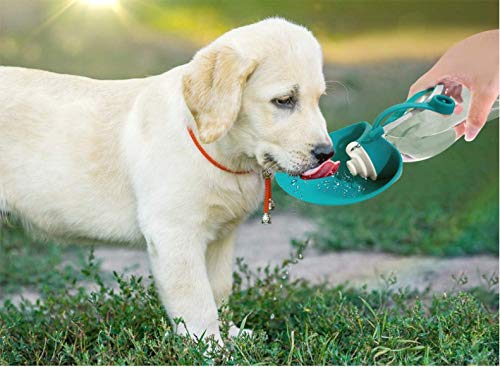 BePetMia Water Bottle Travel Portable for Dogs, Lid Can Be Used As Drinking Bowl, Dog Drinking Bottle In Silicone For Outdoor Use, 580 ml (Blue)