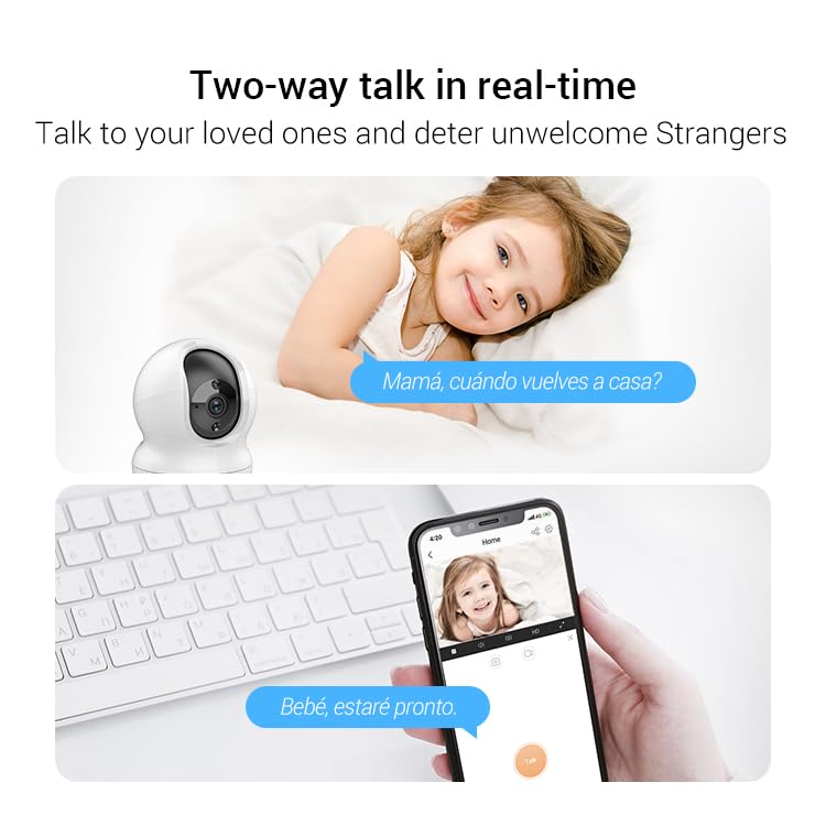 EZVIZ CP1 Pro 2K Indoor Security Camera Wifi, 2.4Ghz Baby Monitor Wireless with Call Button, 512GB Supports, 360° Pan Tilt, Smart Colour Night Vision, Auto Tracking, Two-Way Audio, Sleep Mode