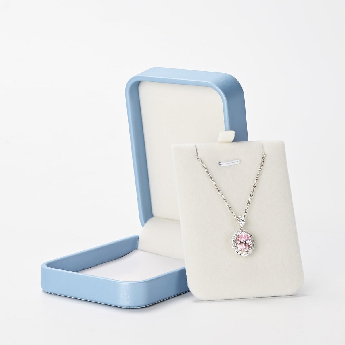 Papten PU Leather Necklace Box Velvet Interior Necklace Gift Box Jewelry Gift Pendant Box Necklace Case For Birthday, Proposal, Engagement, Wedding, Valentine's Day (Blue)