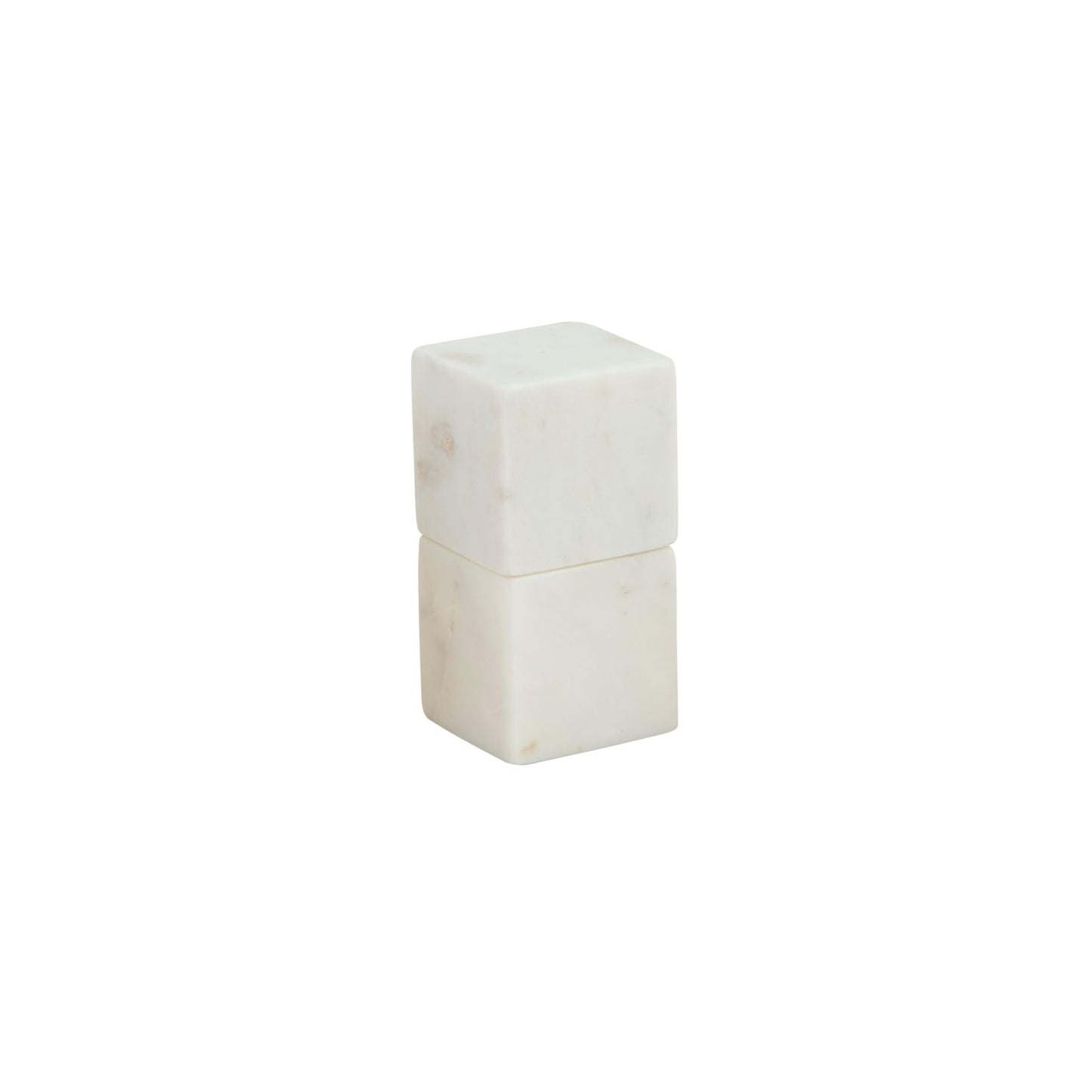 Mud Pie White Marble Cube Salt Pepper; 2" x 2"