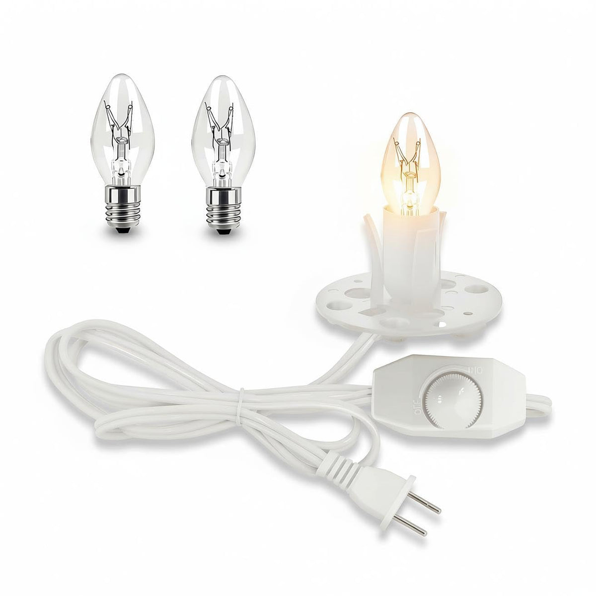 MMBGJKG Himalayan Salt Lamp Cord, with Dimmer Switch,Christmas Bulb,Salt Lamp Cord with Dimmer Control and Base Assembly,6 Feet,E12 Base for Himalayan Salt Lampsand with 2 Free 15W Bulbs (White)