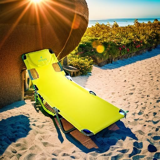 Ostrich The Original Chaise 72 x 22 Inch Lounge Portable Reclining Lounger, Outdoor Patio, Beach, Lawn, Camping, or Pool Tanning Chair, Lime Green