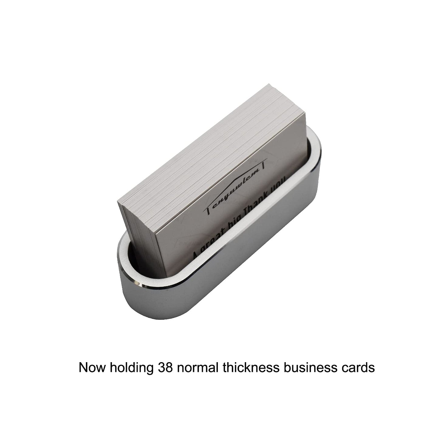 enyuwlcm Metal Desktop Card Holder for Desk Stylish Aluminum Alloy Business Card Display Stand for Men Office Silver 1 Pack