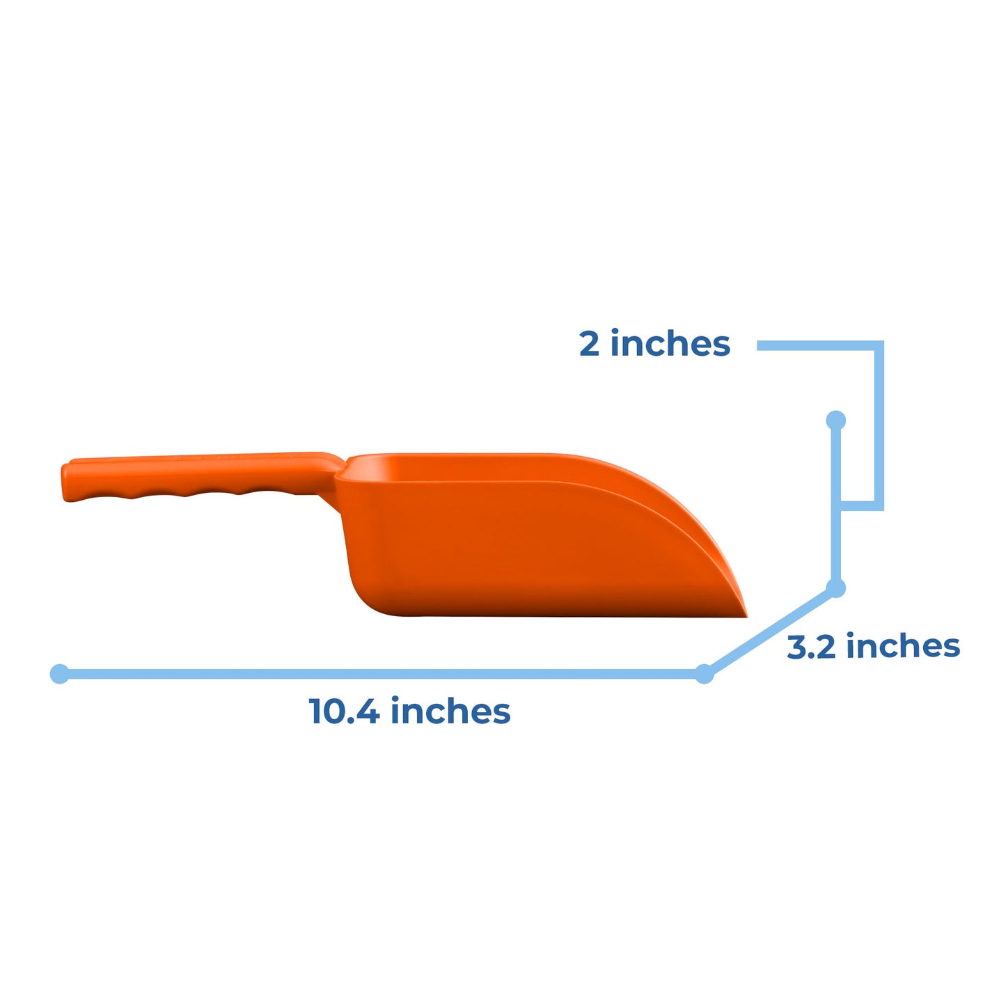 Vikan Remco 63007 Color-Coded Plastic Hand Scoop - BPA-Free Food-Safe Kitchen Utensils, Restaurant and Food Service Supplies, 16 oz, Orange (Pack of 3)