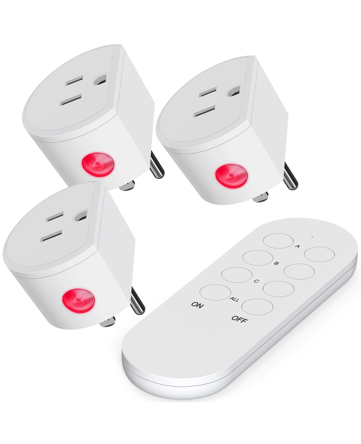 Wireless Remote Control Outlet, SURNICE Mini Remote Light Switch 10A/1200W for Christmas Lights, Up to 130 FT Long Range, FCC and ETL Certified