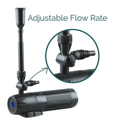 AllPondSolutions CUP-129-1000L/H All in One Pond Pump Filter with Fountain and 9w UV Steriliser Algae Control for Ponds up to 1000L
