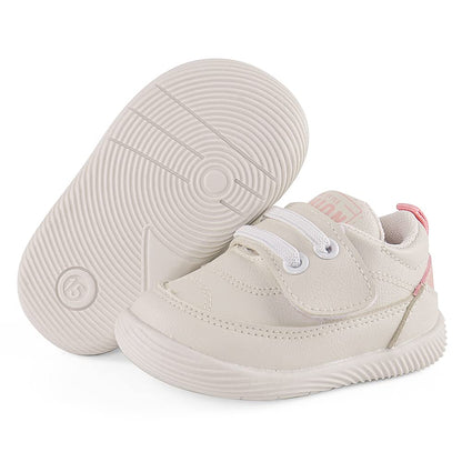 LACOFIA Baby Girls First Walking Shoes Infant Trainers Toddler Anti-Slip Prewalker Sneakers Pink 4.5