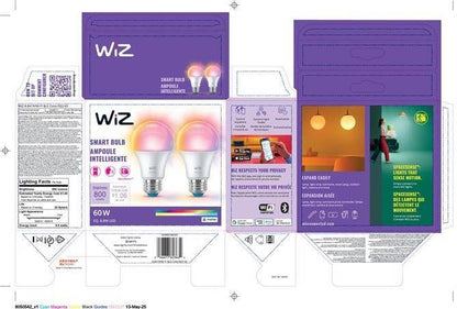 WiZ Connected Smart Light Bulbs, Sunset to Sunrise Automation + Motion Detection + Control with Voice or App, Full Color A19 60W 800LM Indoor, Matter Compatible -3 Pack