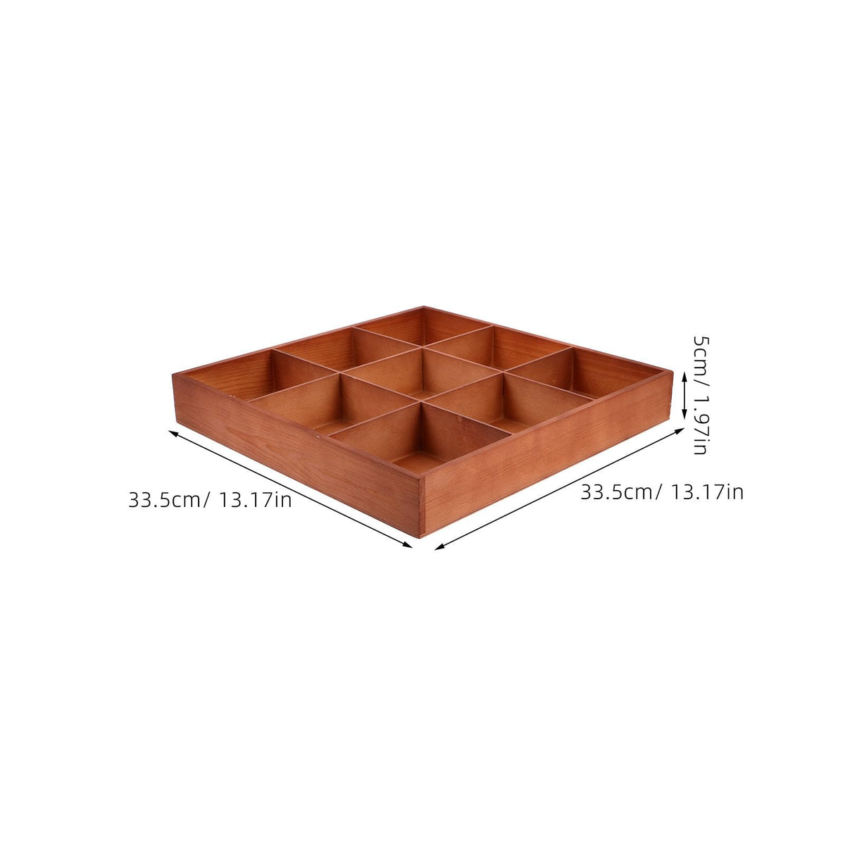 Garneck Wooden with Multiple Compartments Brown Natural Wood Material Storage Divider Box for Jewelry and Small Parts Organizing Versatile Use on Tabletop in Room