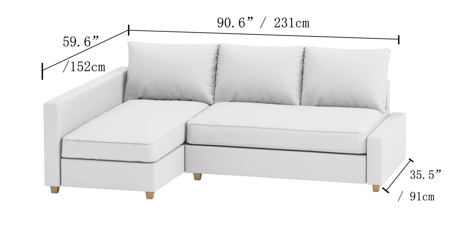 HomeTown Market Heavy Duty Velvet Friheten Sofa Cover Replacement Compatible with IKEA Friheten Sofa Bed Sleeper Sectional Corner Slipcover (Velvet D Green Right)