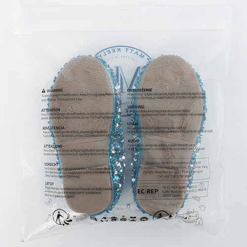 MK MATT KEELY Girls Princess Shoes Mary Jane Party Cosplay Shoes Dress Up Sandals for 2-7 Years Toddlers Little Kids Blue,9.5 UK Child