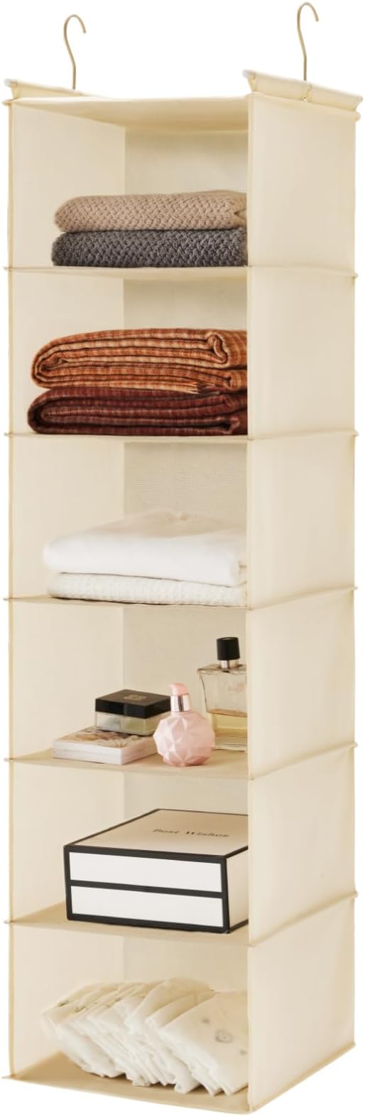 MAX Houser 6 Tier Shelf Hanging Closet Organizer, Cloth Hanging Shelf
