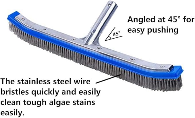 Swimming Pool Brush for Cleaning Pool Walls, Tiles & Floors, Heavy Duty 18"
