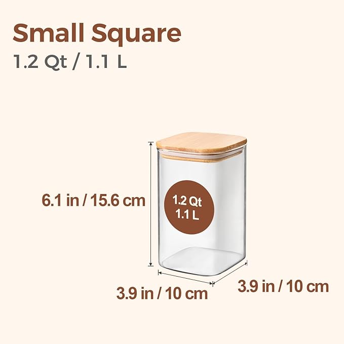ComSaf 1.2 Qt Glass Storage Containers