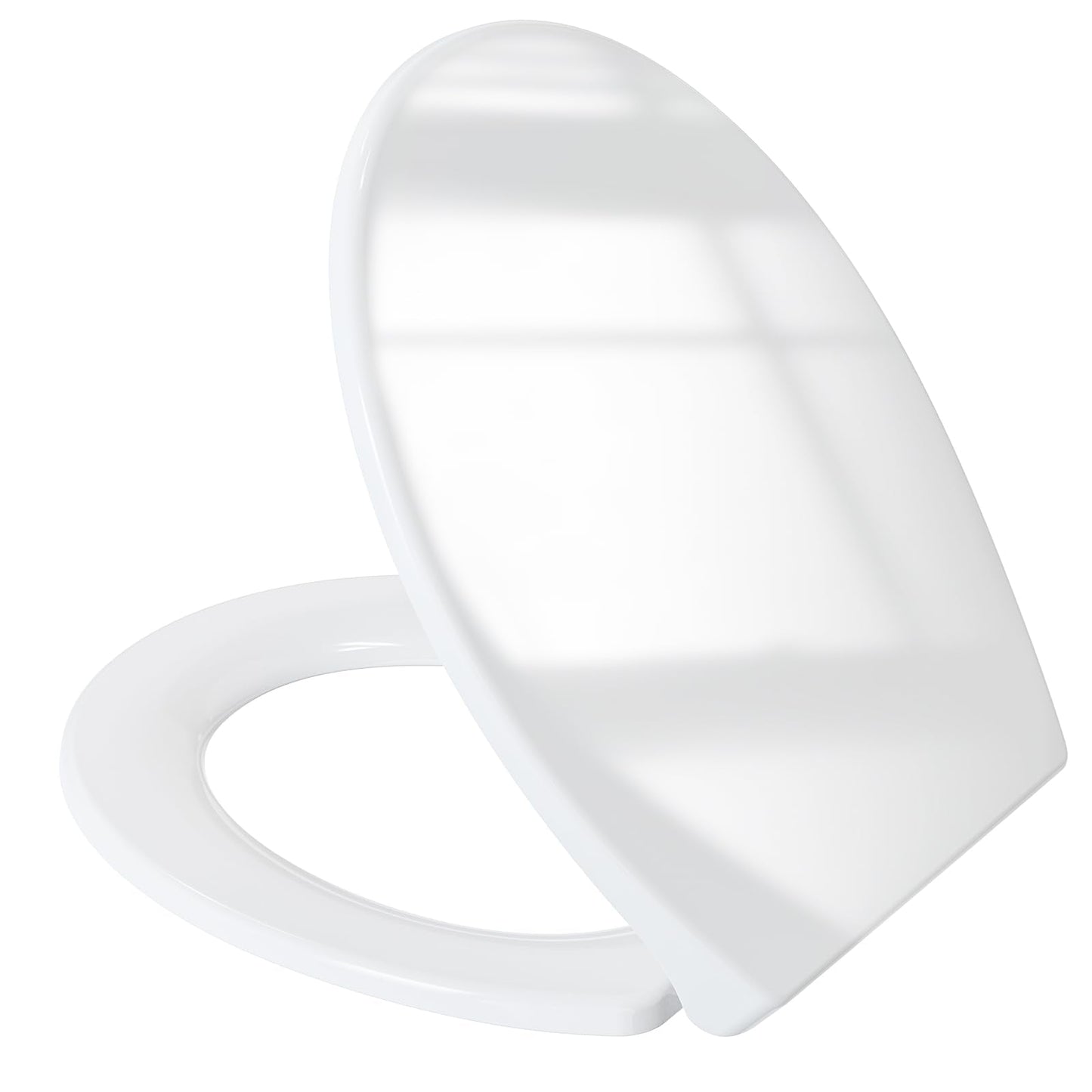 Pipishell Soft Close Toilet Seat, Toilet Seat with Quick Release for Easy Clean, Simple Top Fixing, Standard Toilet Seats White with Adjustable Hinges, O Shape