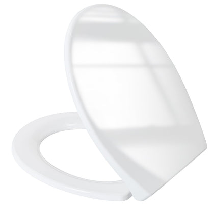 Pipishell Soft Close Toilet Seat, Toilet Seat with Quick Release for Easy Clean, Simple Top Fixing, Standard Toilet Seats White with Adjustable Hinges, O Shape