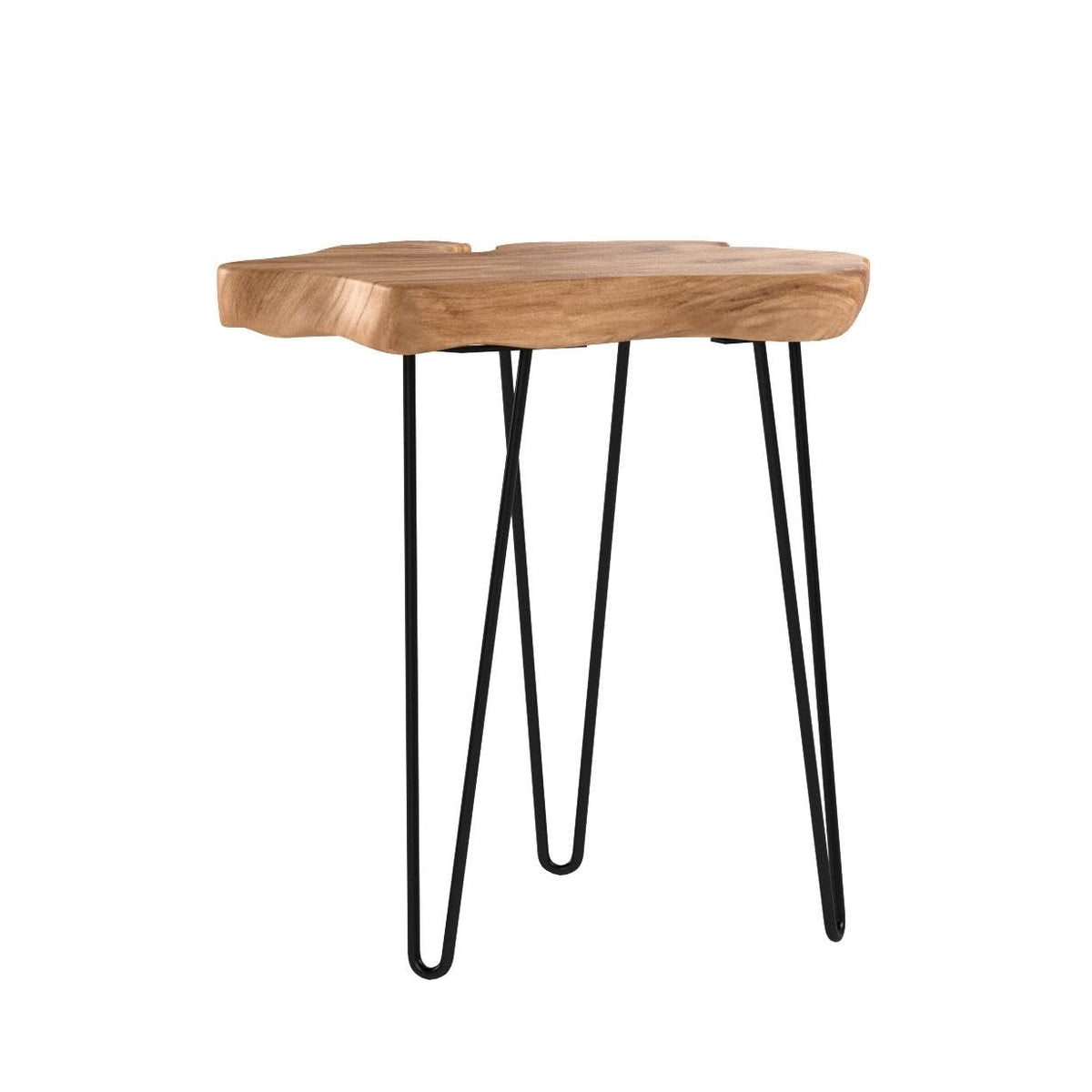 WELLAND Live Edge Cedar End Table, Unique Desktop Side Table, Natural Clear Finish, 19" L x 16" W x 20.5" H Nightstand, Plant Stand for Living Room, Bedroom, Home Office, Patio