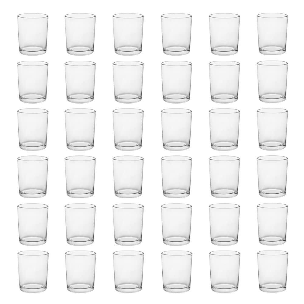 BTGLLAS Clear Mercury Glass Tea Light Holders Set of 36 - Elegant Votive Candle Holders for Weddings, Showers and Home Decor - Perfect for Table Centerpieces and Parties (Glass, Clear)