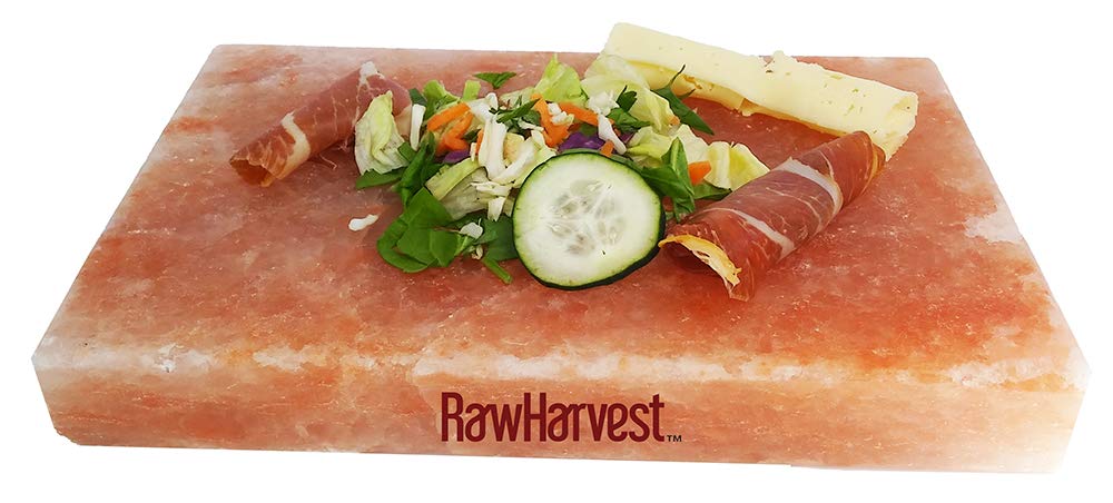 RawHarvest Himalayan Pink Salt Block for Grilling, Cooking, and Seasoning 12x8x2 BUYERS BE AWARE SLIGHT CRACK ARE NORMAL IN THIS ARTISAN PRODUCT IS NOT A FACTORY PERFECT ITEM