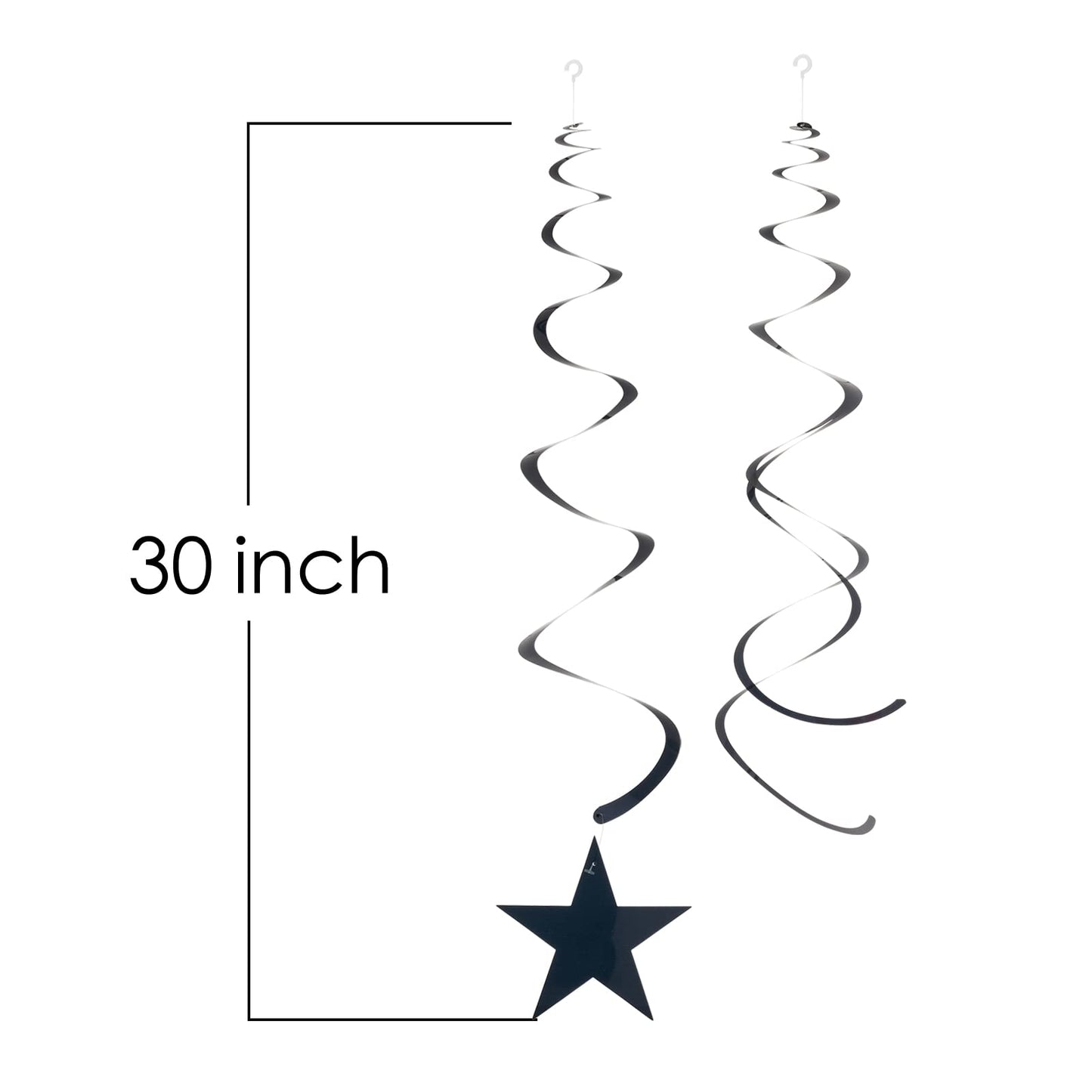 Adeer Red Black Gold Star Hanging Swirl Decorations Stars Streamers Foil Swirls for Ceiling Decorations Party Supplies, Pack of 30