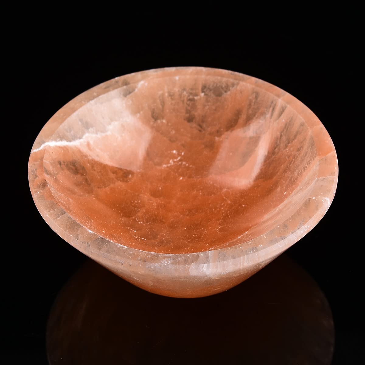 JIC Gem Selenite Charging Bowl Healing Crystals Holder Orange Selenite Tray Small Home Office Decor 3 Inch