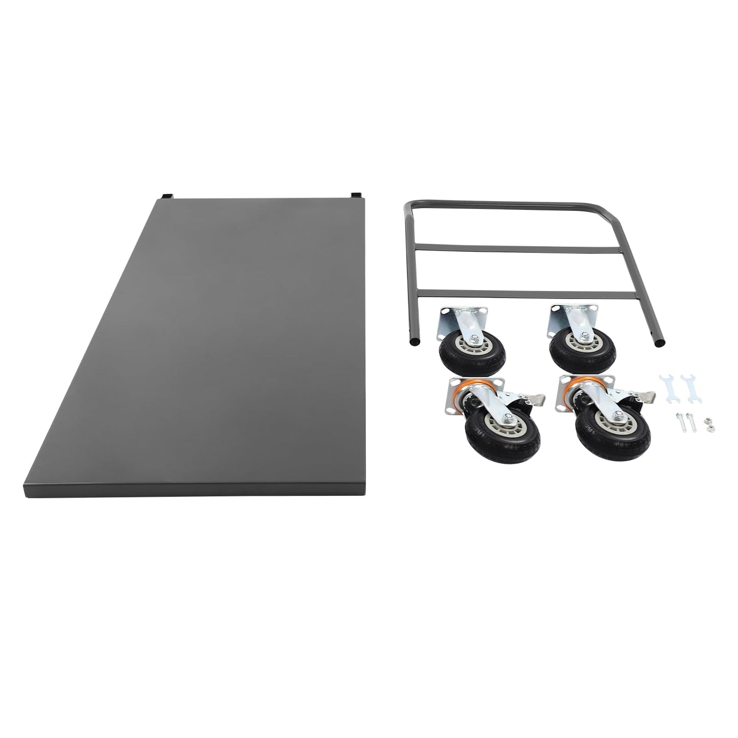 24 x 49in Industrial Flat Dolly Cart, 20000lbs Capacity Heavy Duty Cart, Flatbed Hand Truck, Metal Platform Cart with Casters, Folding Hand, Slope Pads (Without Slope Pads)