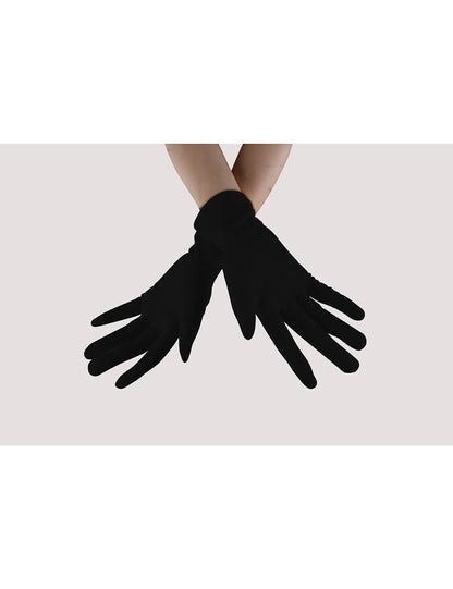 Seeksmile Adult Spandex Gloves Wrist Length Halloween Cosplay Costume Glove (Free Size, Black)