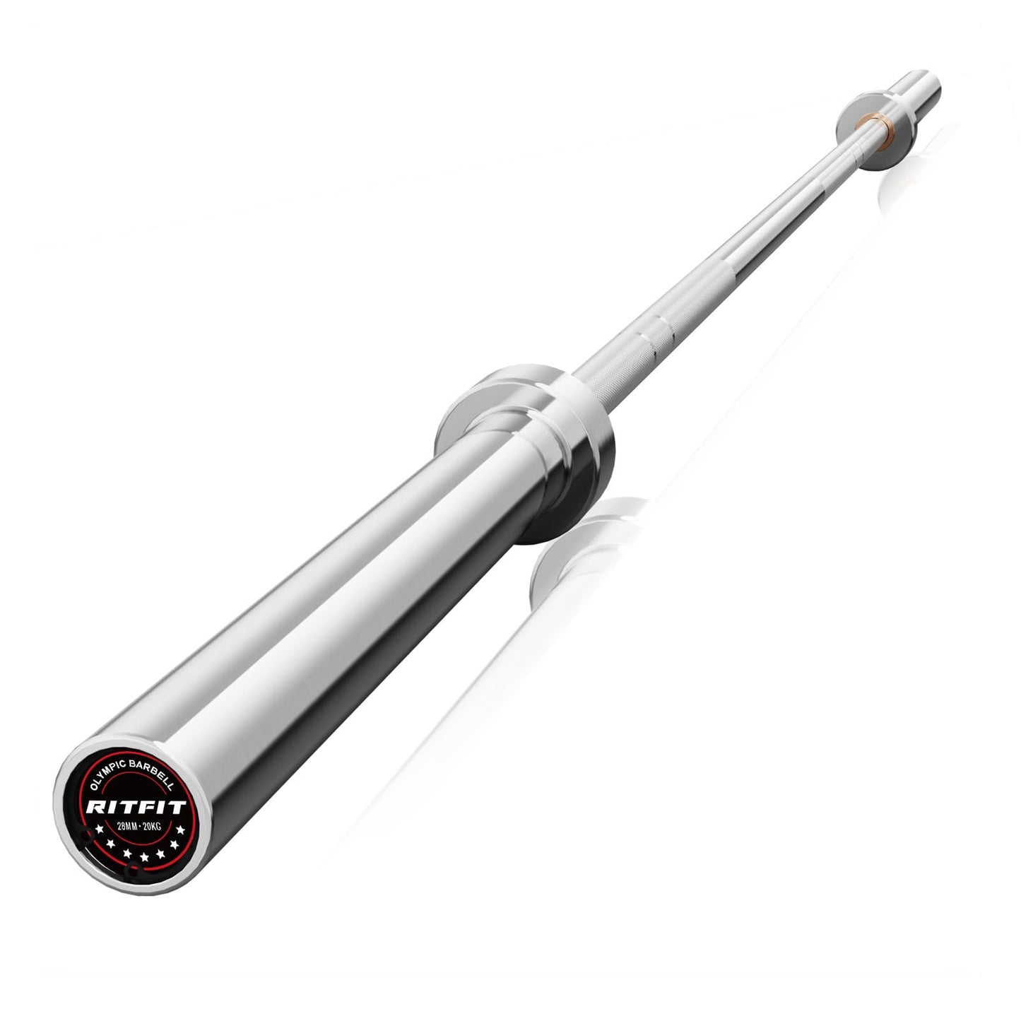 RitFit 7-foot Olympic Barbell Bar, General Purpose Weight Bar Suitable for Olympic Lifts and Power Lifts, 1200LBS Capacity