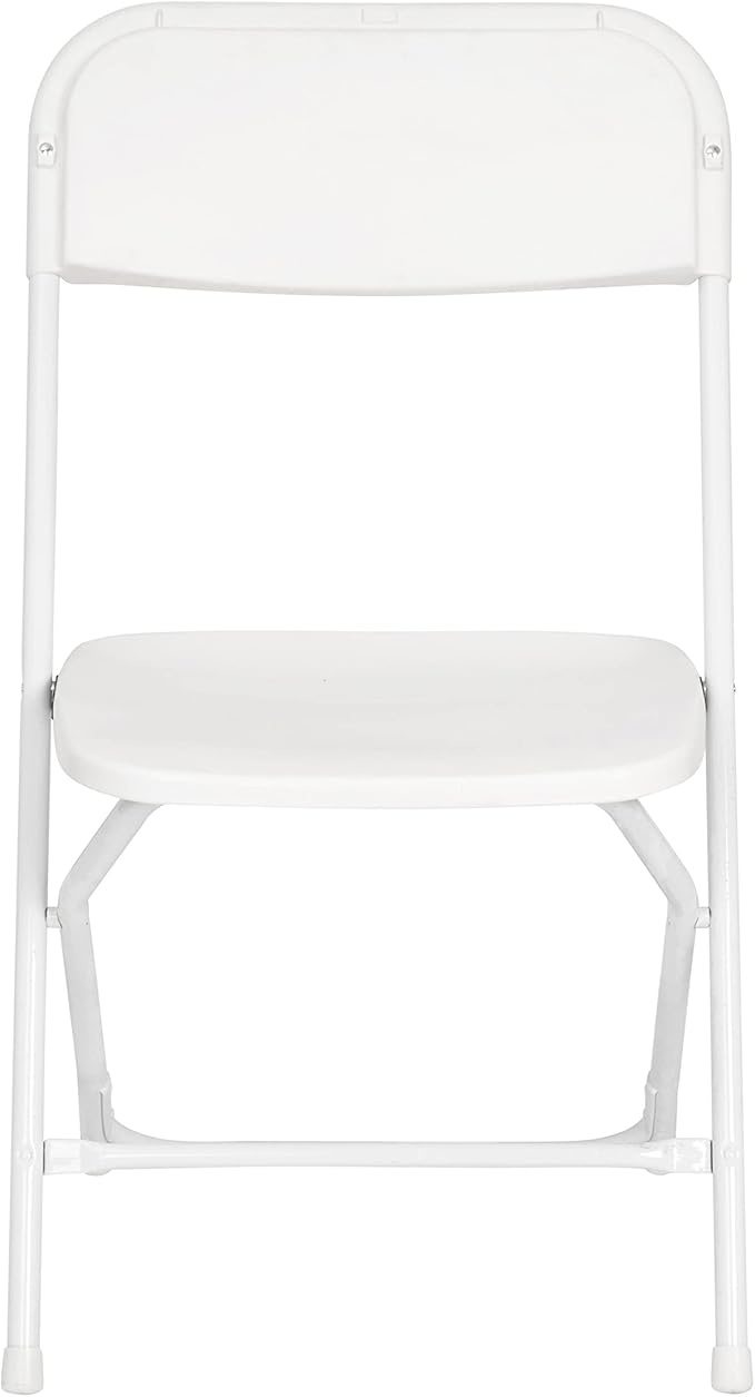 Flash Furniture Hercules Series Big & Tall Stackable Plastic Folding Chairs, Extra Wide Commercial Event Seats, Set of 4, White