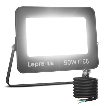 Lepro 50W Led Floodlight Outdoor, 5000lm LED Security Lights, 350W Incandescent Lamp Equivalent, Waterproof IP65, Daylight White Outdoor Lights for Garden Backyard [Without Sensor]