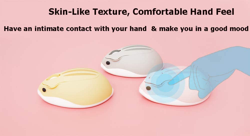 Wireless Mouse Cute Hamster Shape Less Noice Portable Mobile Optical 1200DPI USB Mice Cordless Mouse for PC Laptop Computer Notebook MacBook Kids Girl Boy Men Women Adults School Office Gift (Purple)