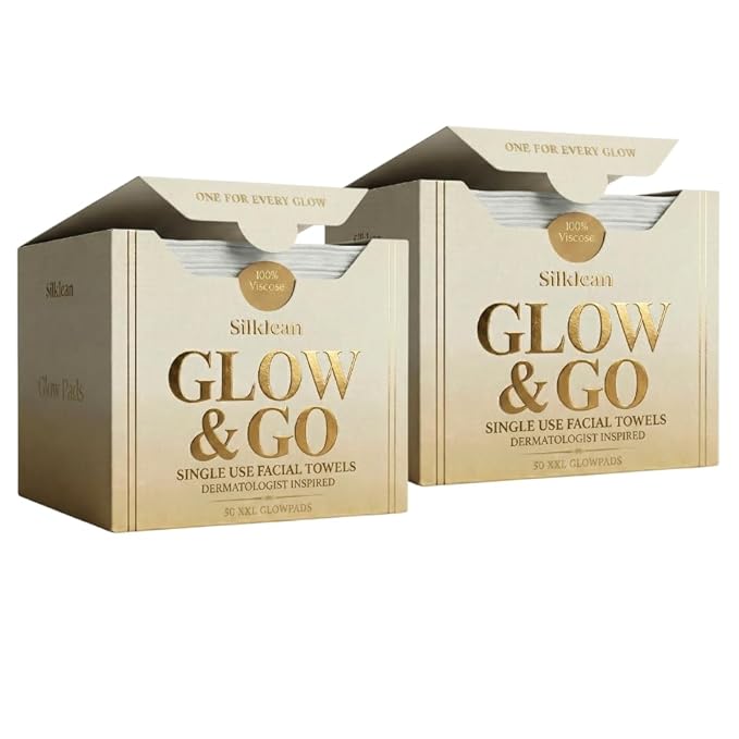 Glow & Go XL Disposable Face Towel 10x15 Inch, 100% Biodegradable Premium Towels