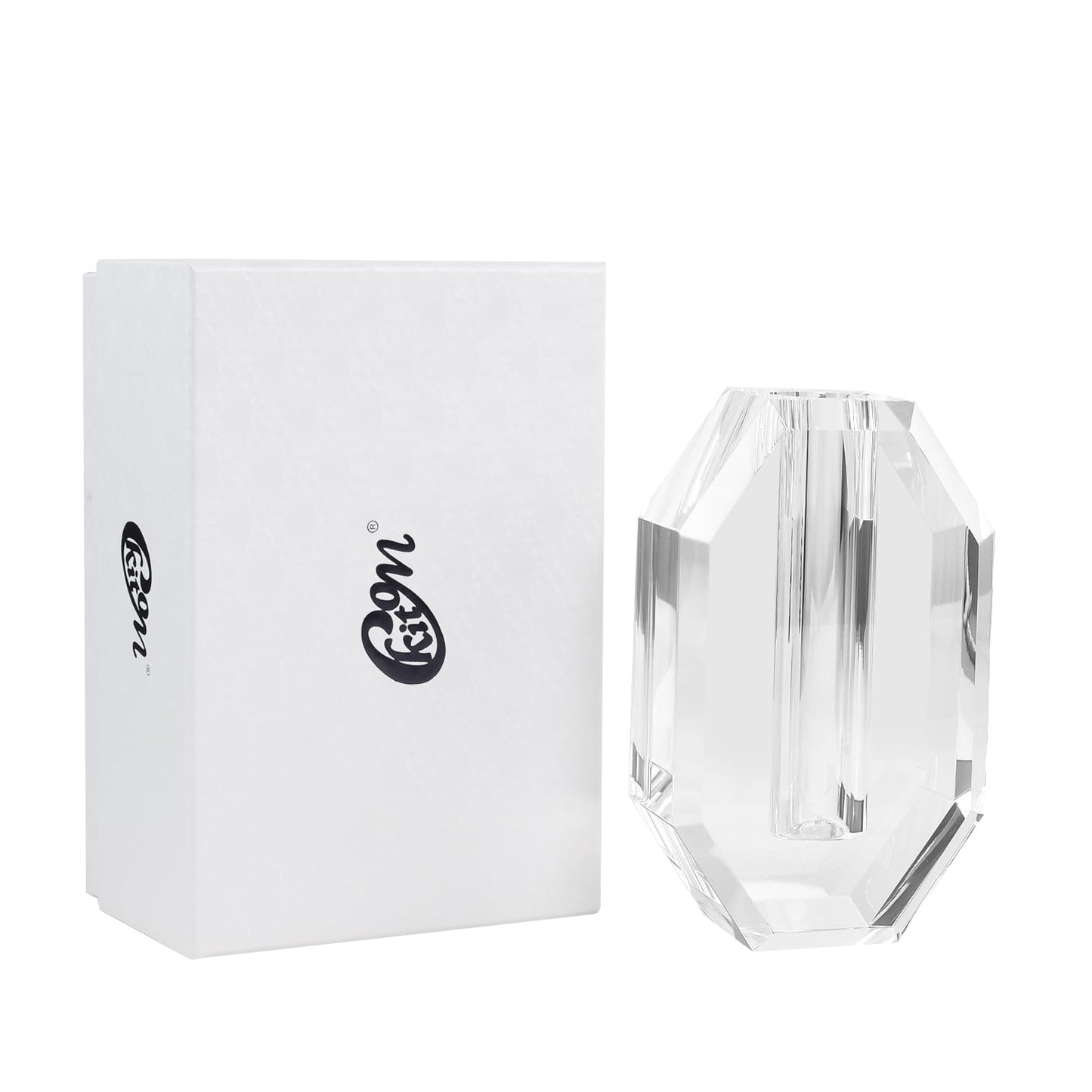 Crystal Vase 6.5-inch high, Suitable for Home Decoration, Wedding, Christmas and Any Other Occasions Crystal Flower Vase，Extravagant Gift, Clear
