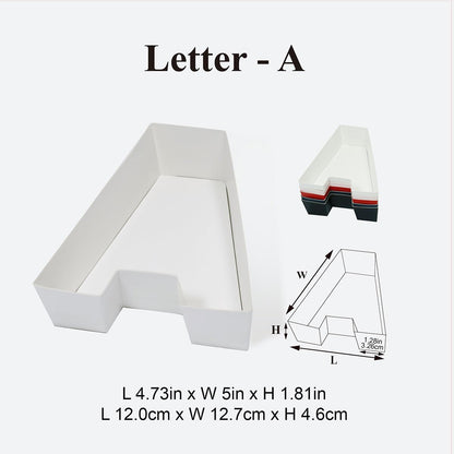 Geoto 25.7"x6"x2" Pink/Red/White/Black/Navy Blue Creative Teachers' Day Cardboard Gift Packaging Idea Fillable TEACH Letter Shaped Gift Boxes(White with Window)