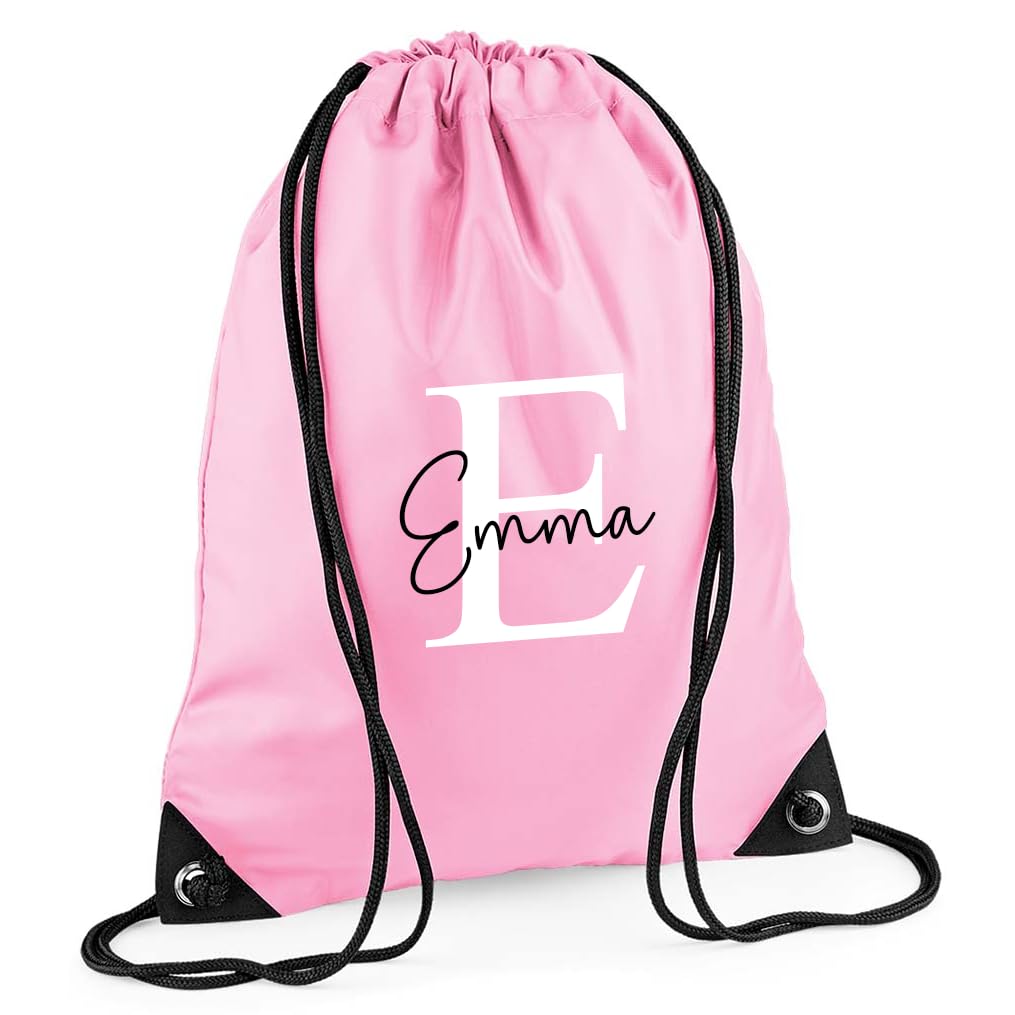 Chicken Craft Customisable Personalised Drawstring Bag - Ideal PE Kit, Gym, and Swimming Bag for Boys, Girls, Kids in Nursery and Primary School, Available with Monogrammed Initial and Name