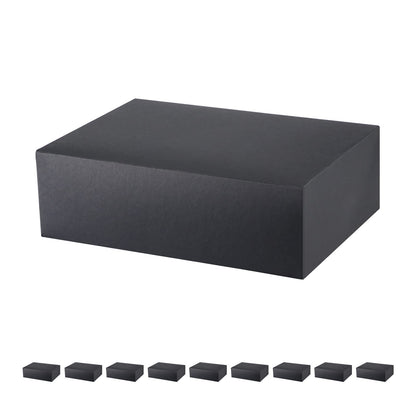 JINMING 10 Gift Boxes 9.5x6.5x3 Inches, Matte Black Gift Boxes Bulks for Mother's Day, Father's Day, Party, Birthday, Groomsmen Proposal Boxes for Light Gifts